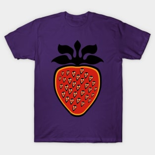 Single Strawberry Heart Berry Indigenous WAWEZHI CANADA T-Shirt